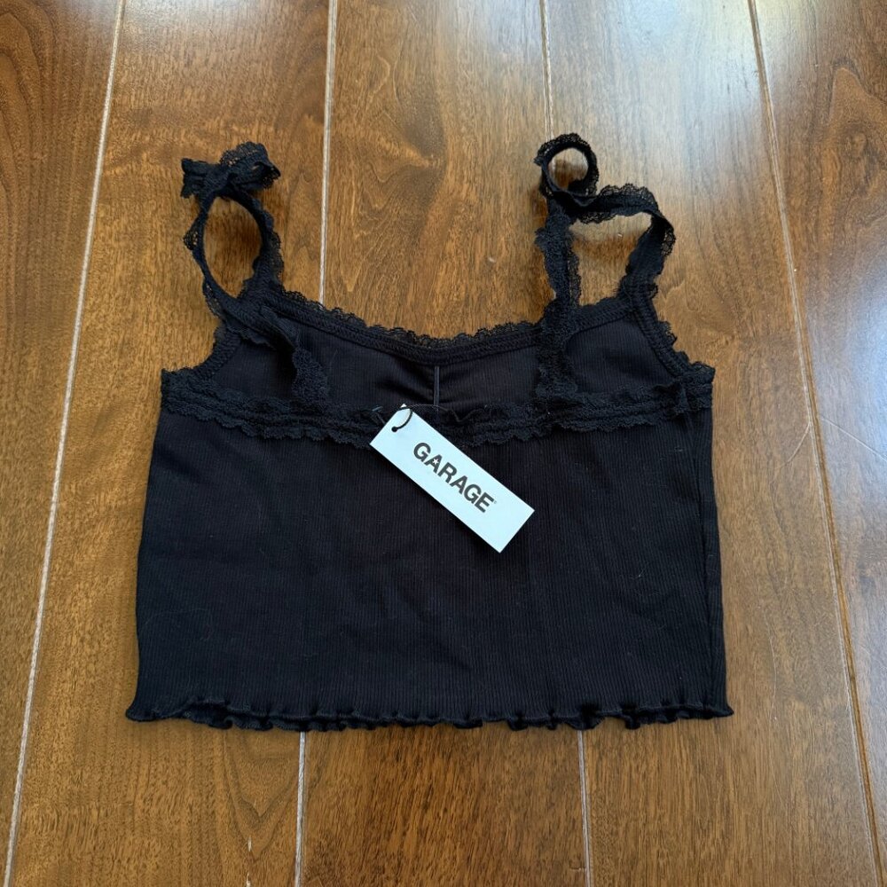 Lace Trim Ribbed Tank Top - Picture 4 of 4